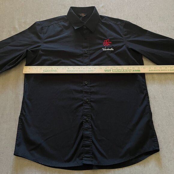Paul Jones Shirt Men Large Black Long Sleeve Button Up Wave Lengths Preppy - Picture 6 of 7